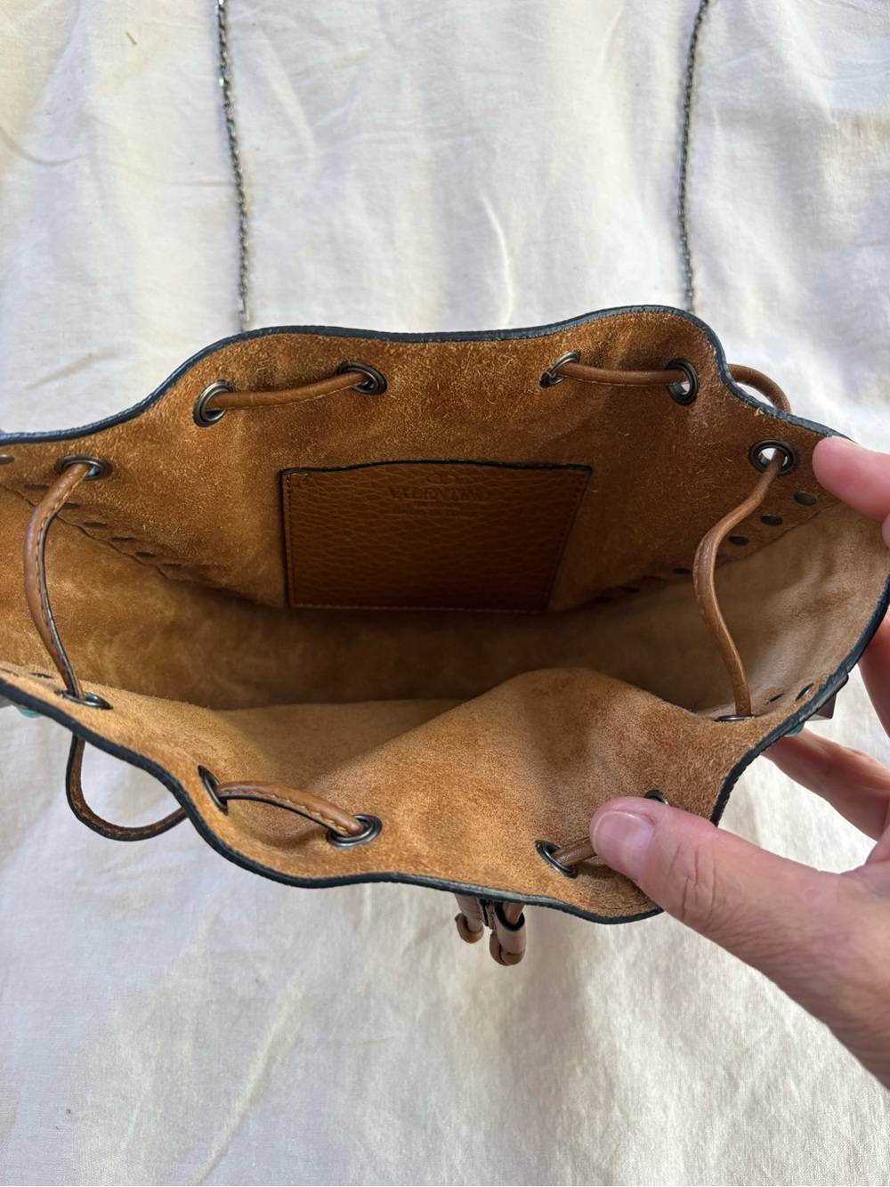 Valentino cross body brown leather purse - Picture 6 of 7